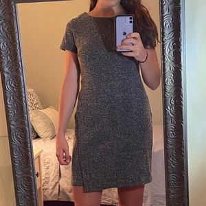 Black and light gray knit dress